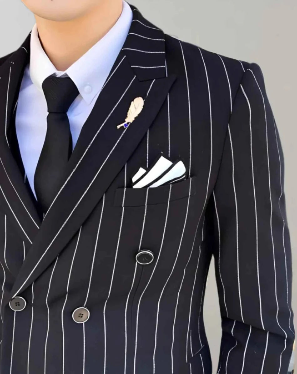 Elegant Striped Suit Set-suit-Osairo