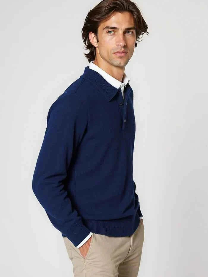 Polo Button Sweater-sweater-Osairo
