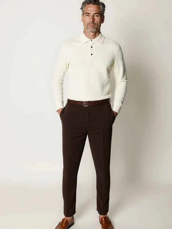 Polo Button Sweater-sweater-Osairo